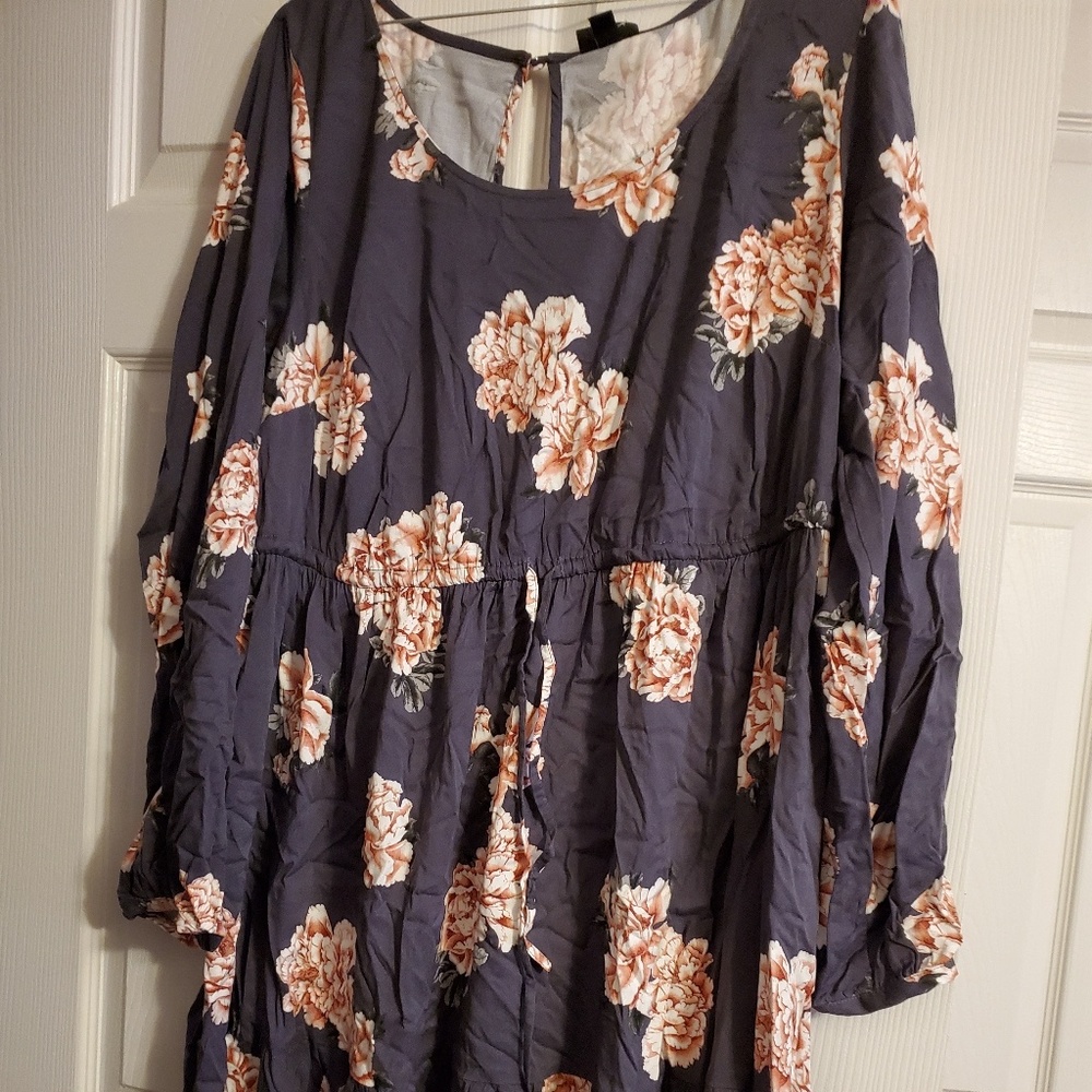 Grey Flowered Dress